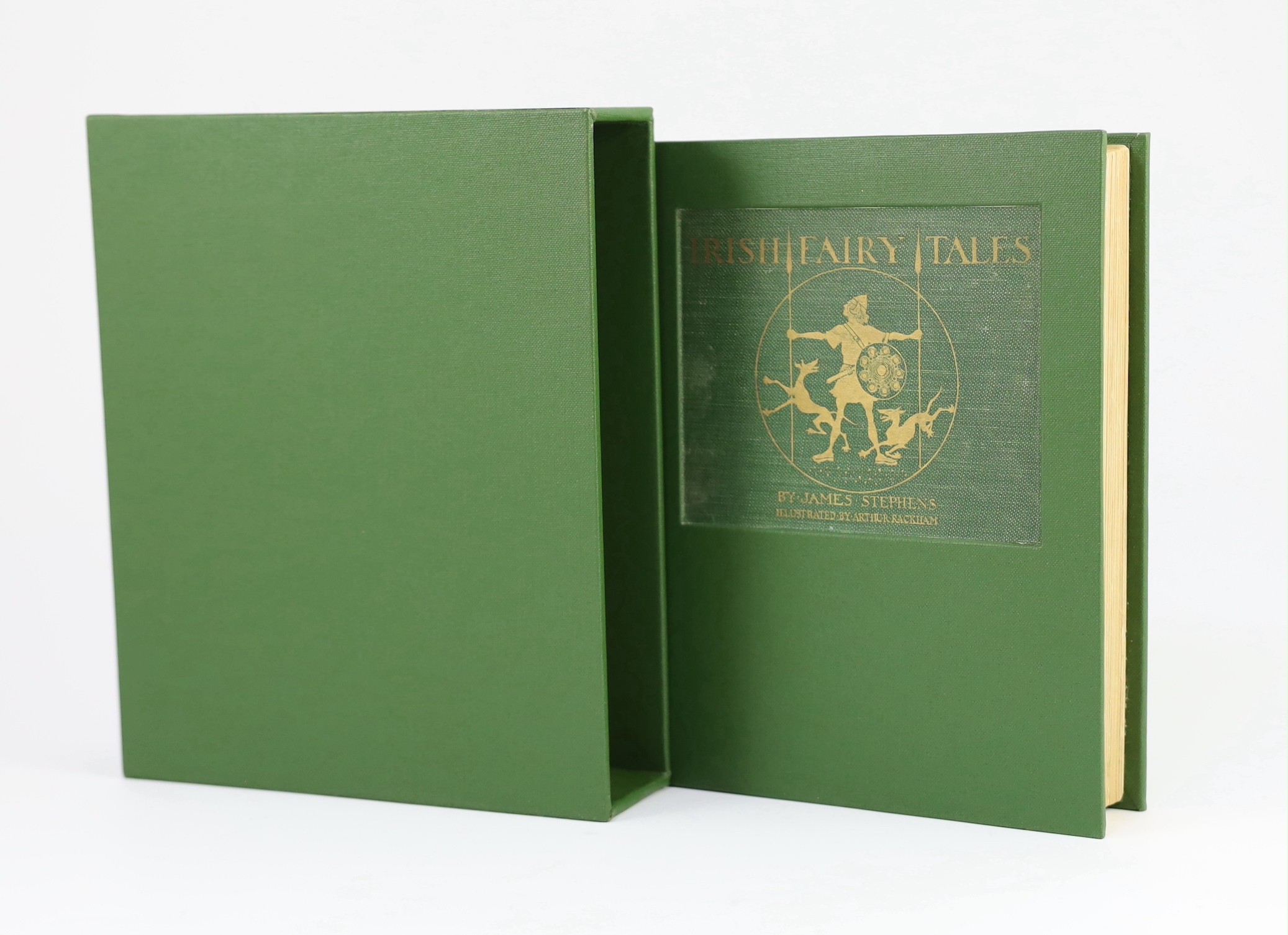 Stephens, James - Irish Fairy Tales, 1st edition, illustrated with 16 colour plates by Arthur Rackham, 8vo, original cloth, Macmillan, London, 1920, in slip case.
